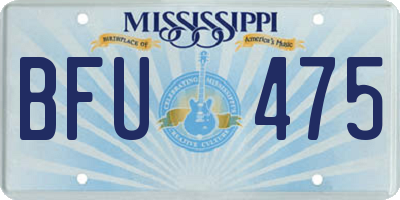 MS license plate BFU475