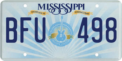 MS license plate BFU498