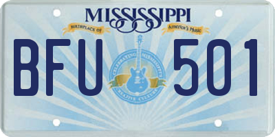 MS license plate BFU501