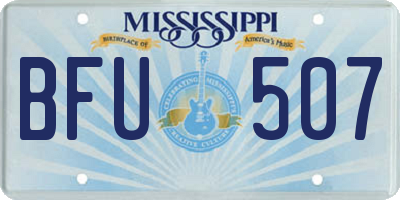 MS license plate BFU507