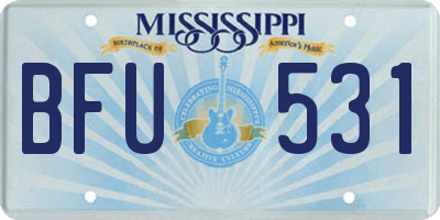 MS license plate BFU531