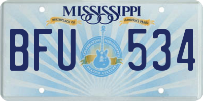 MS license plate BFU534