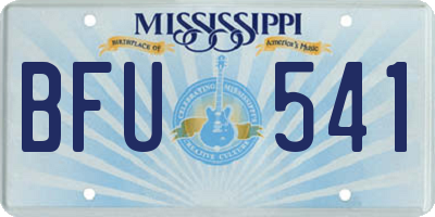 MS license plate BFU541