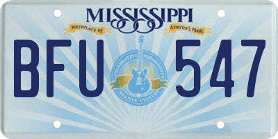 MS license plate BFU547