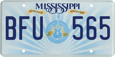 MS license plate BFU565
