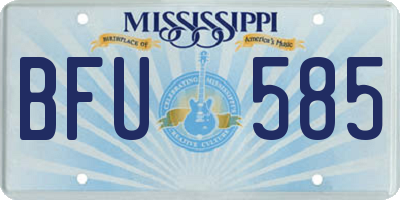 MS license plate BFU585