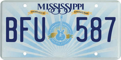 MS license plate BFU587