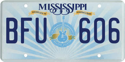 MS license plate BFU606