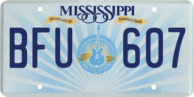 MS license plate BFU607