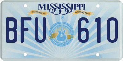 MS license plate BFU610