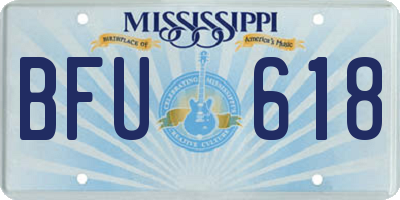 MS license plate BFU618