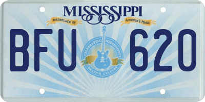 MS license plate BFU620