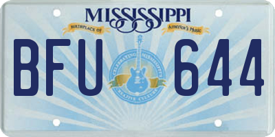 MS license plate BFU644