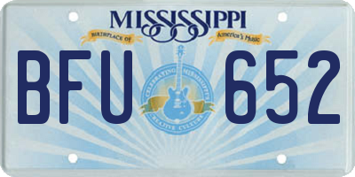 MS license plate BFU652