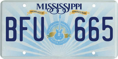 MS license plate BFU665