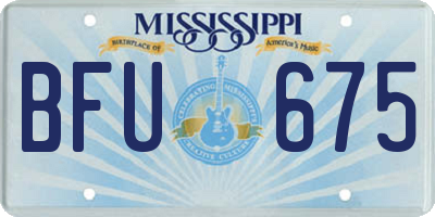 MS license plate BFU675