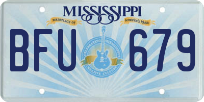 MS license plate BFU679