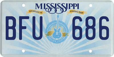 MS license plate BFU686