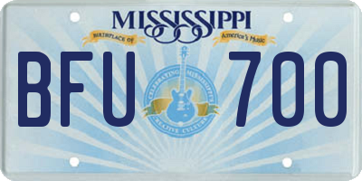 MS license plate BFU700