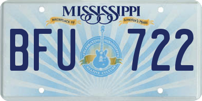 MS license plate BFU722