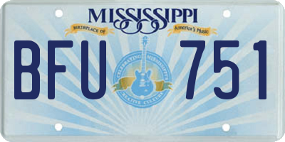 MS license plate BFU751