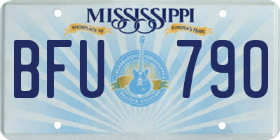 MS license plate BFU790