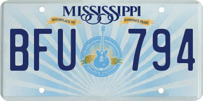 MS license plate BFU794