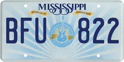 MS license plate BFU822
