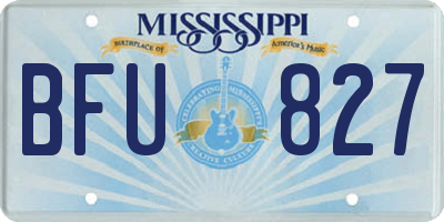 MS license plate BFU827