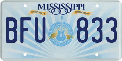 MS license plate BFU833
