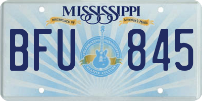 MS license plate BFU845