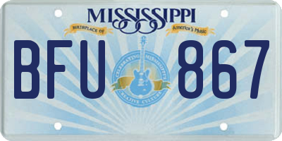 MS license plate BFU867