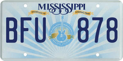 MS license plate BFU878
