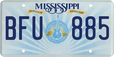 MS license plate BFU885