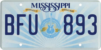 MS license plate BFU893