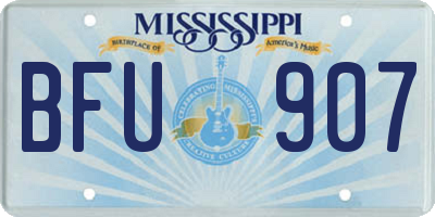 MS license plate BFU907