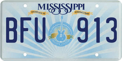 MS license plate BFU913