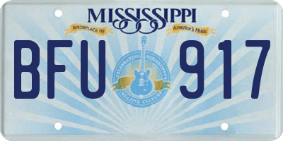 MS license plate BFU917