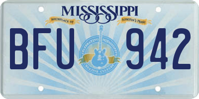MS license plate BFU942
