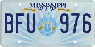 MS license plate BFU976