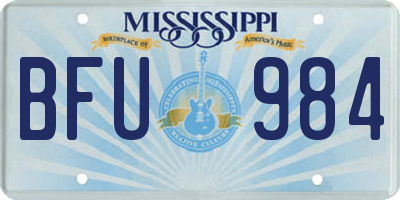 MS license plate BFU984