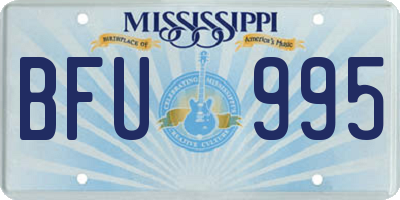 MS license plate BFU995