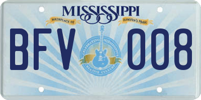 MS license plate BFV008