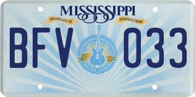 MS license plate BFV033