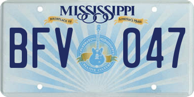 MS license plate BFV047