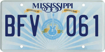 MS license plate BFV061