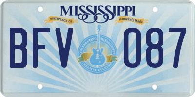 MS license plate BFV087