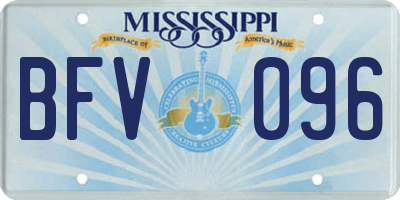 MS license plate BFV096