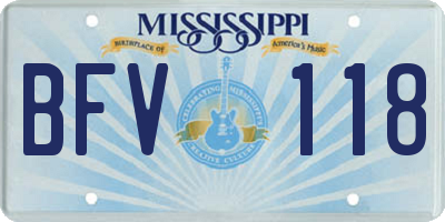 MS license plate BFV118