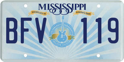 MS license plate BFV119